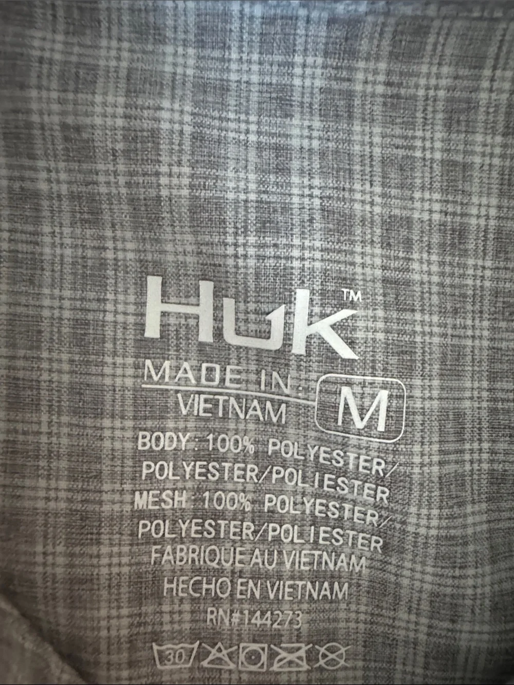 Huk Men's Gray Houndstooth Button-Down Shirt - Picture 4 of 4